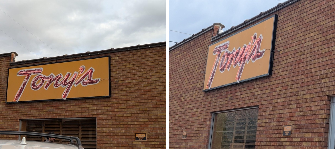 Tony's Pizza Menu